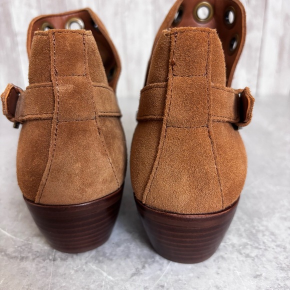 Sam Edelman ‘Pedra’ Cognac Brown Suede Studded Ankle Boots Size 6 - Picture 6 of 8